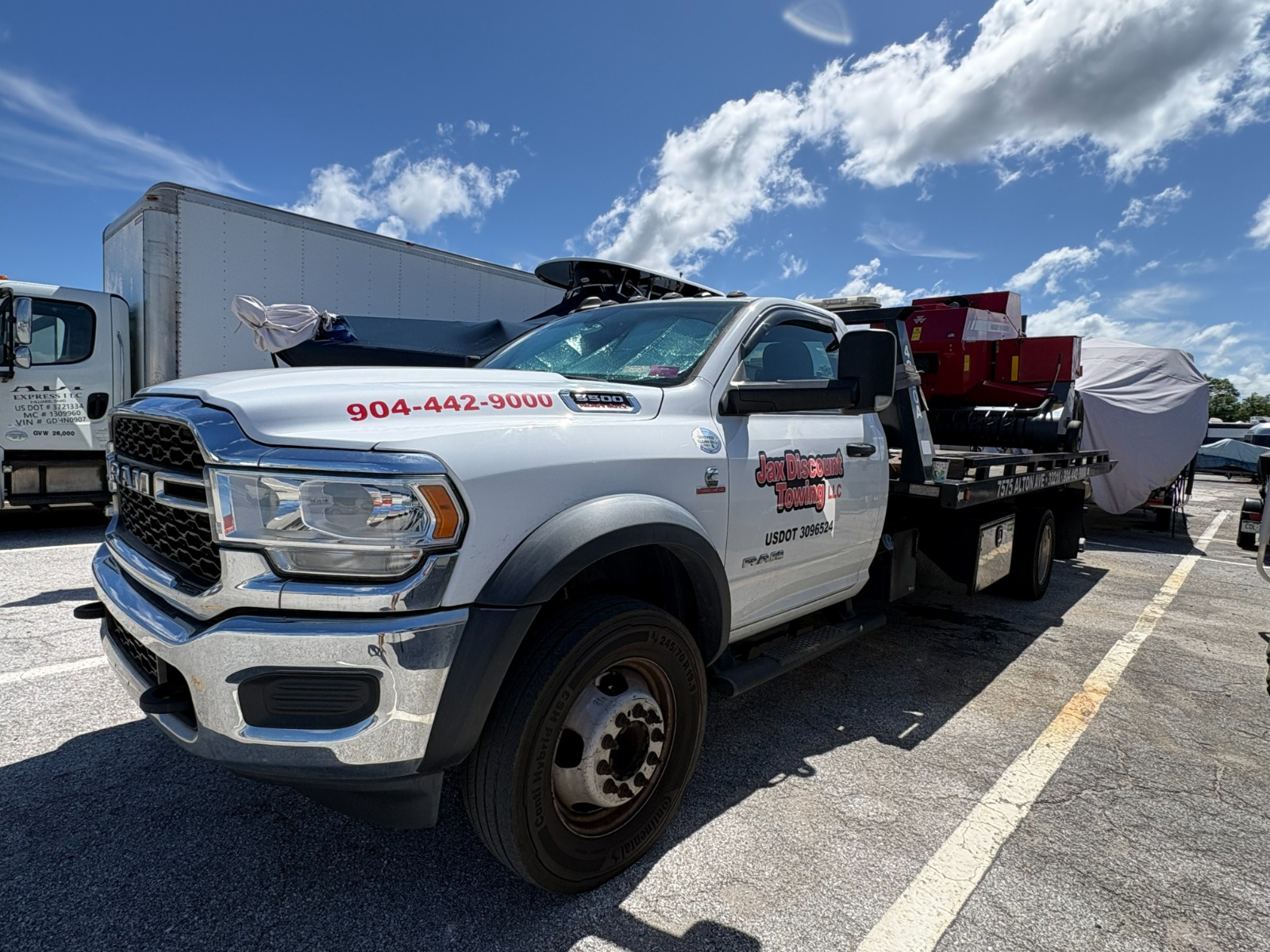 Work truck and company vehicle towing